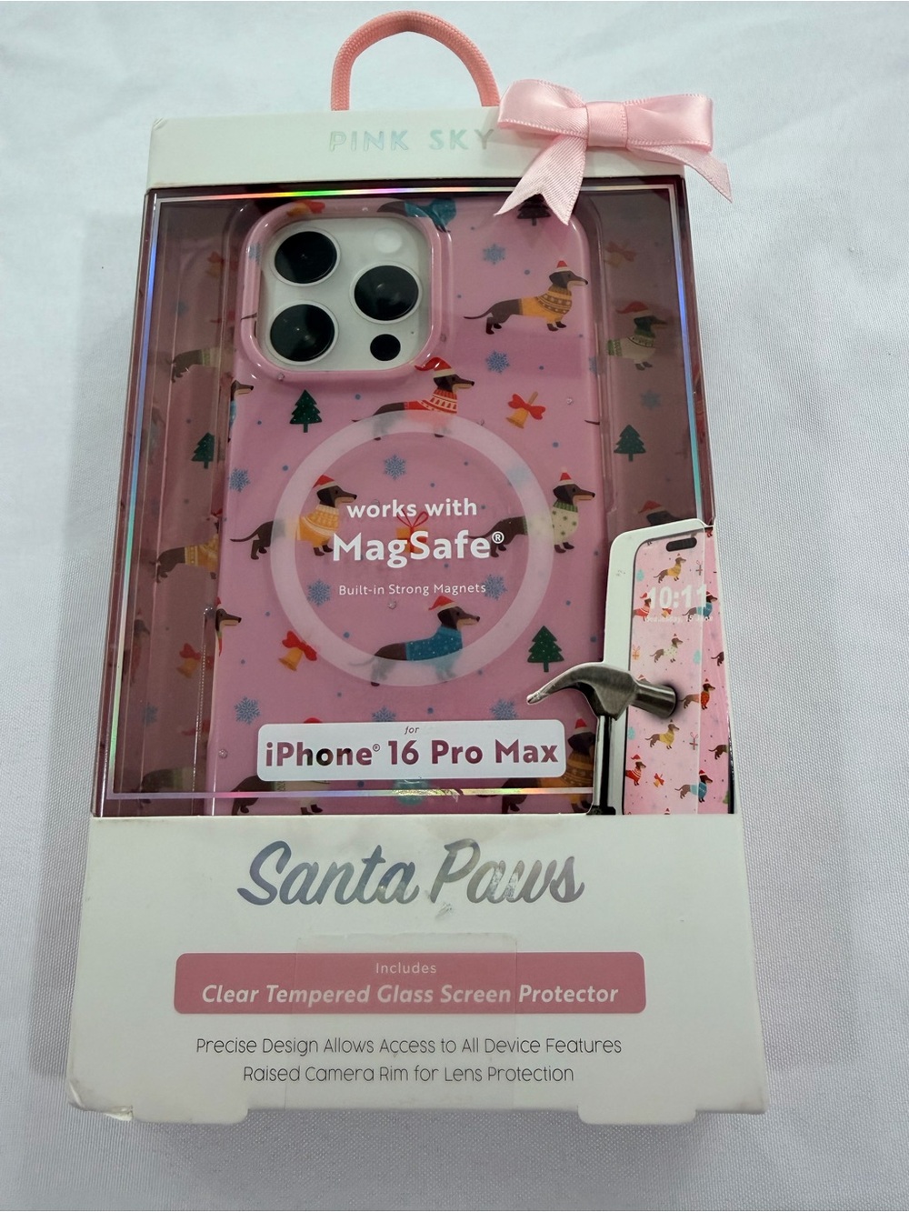 Pink Sky Santa Paws - MagSafe iPhone 16 Pro Max Case